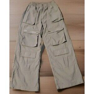 Cargo Pants Pullon  6 Sets Of Pockets Gray Flare Leg